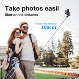 Selfie stick Techsuit (L02s), Stable Tripod cu Bluetooth Telecomanda si Fill Light, Stainless Steel, 104cm, negru