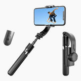 Selfie stick Techsuit (L08), Stable Gimbal/Tripod cu Bluetooth Telecomanda, 360 Rotation, 86cm, negru