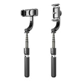Selfie stick Techsuit (L08), Stable Gimbal/Tripod cu Bluetooth Telecomanda, 360 Rotation, 86cm, negru