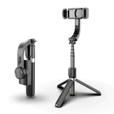 Selfie stick Techsuit (L08), Stable Gimbal/Tripod cu Bluetooth Telecomanda, 360 Rotation, 86cm, negru