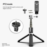 Selfie stick Techsuit (L03), Stable Tripod cu Bluetooth Telecomanda, Aluminium Alloy, 83cm, negru
