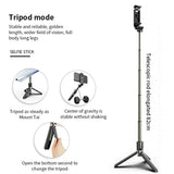 Selfie stick Techsuit (L03), Stable Tripod cu Bluetooth Telecomanda, Aluminium Alloy, 83cm, negru