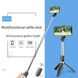 Selfie stick Techsuit (L02), Stable Tripod cu Bluetooth Telecomanda, GoPro Compatible, 360 Rotation, 100cm, negru