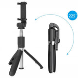 Selfie stick Techsuit (L01), Tripod Stable Mount cu Brat extensibil, Bluetooth Telecomanda, 70cm, negru