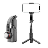 Selfie stick Techsuit (L18sMini), Stable Gimbal/Tripod cu Bluetooth Telecomanda, Fill Light, 360 Rotation, 70cm, negru