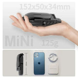 Selfie stick Techsuit Mini (Q10), Stable Gimbal/Tripod cu Bluetooth Telecomanda, Fill Light, 360 Rotation, 68cm, negru