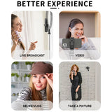 Selfie stick Techsuit (Q05), Stable Tripod cu Bluetooth Telecomanda, 360 Rotation, Stainless Steel, 158cm, negru