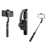 Selfie stick Techsuit (Q08), Anti-Shake Tripod cu Bluetooth Telecomanda, 360 Rotation, Aluminium Alloy, 75cm, negru