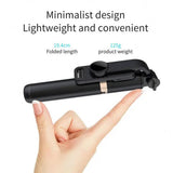 Selfie stick Techsuit (Q03), Stable Tripod cu Bluetooth Telecomanda, Aluminium Alloy, 360 Rotation, 74cm, negru