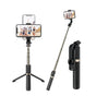 Selfie stick Techsuit (Q03), Stable Tripod cu Bluetooth Telecomanda, Aluminium Alloy, 360 Rotation, 74cm, negru