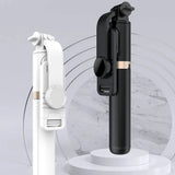 Selfie stick Techsuit (Q03), Stable Tripod cu Bluetooth Telecomanda, Aluminium Alloy, 360 Rotation, 74cm, negru