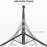 Selfie stick Techsuit (C05), Large Ajustable Tripod cu Bluetooth Telecomanda, 360, Aluminium Alloy, 205cm, negru