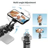 Selfie stick Techsuit (C05), Large Ajustable Tripod cu Bluetooth Telecomanda, 360, Aluminium Alloy, 205cm, negru