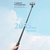 Selfie stick Techsuit (C05), Large Ajustable Tripod cu Bluetooth Telecomanda, 360, Aluminium Alloy, 205cm, negru