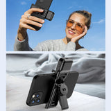 Selfie stick Techsuit (C01s), cu Pliabil Stable Tripod, Bluetooth Telecomanda, Fill Light, 107cm, negru