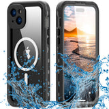 Husa pentru iPhone 15 Plus, ShellBox Waterproof IP68 MagSafe Case, negru