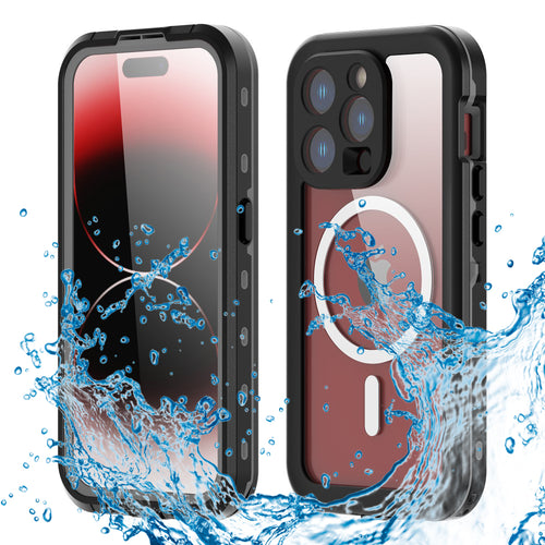 Husa pentru iPhone 15 Pro, ShellBox Waterproof IP68 MagSafe Case, negru