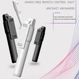Selfie stick Techsuit (K07), Compact Tripod Mount cu Bluetooth Telecomanda, Pliabil, 70cm, alb