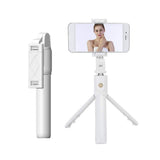 Selfie stick Techsuit (K07), Compact Tripod Mount cu Bluetooth Telecomanda, Pliabil, 70cm, alb