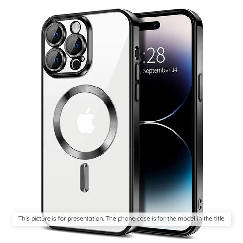 Husă pentru iPhone 17 Pro Max / iPhone 18 Pro Max, Techsuit Luxury Crystal MagSafe, Neagră