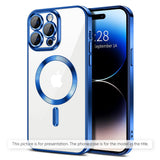 Husă pentru iPhone 17 Pro Max / iPhone 18 Pro Max, Techsuit Luxury Crystal MagSafe, Albastră