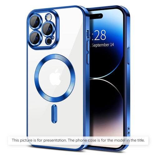 Husă pentru iPhone 17 Pro Max / iPhone 18 Pro Max, Techsuit Luxury Crystal MagSafe, Albastră