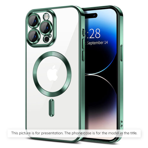 Husă pentru iPhone 17 Pro Max / iPhone 18 Pro Max, Techsuit Luxury Crystal MagSafe, Verde închis
