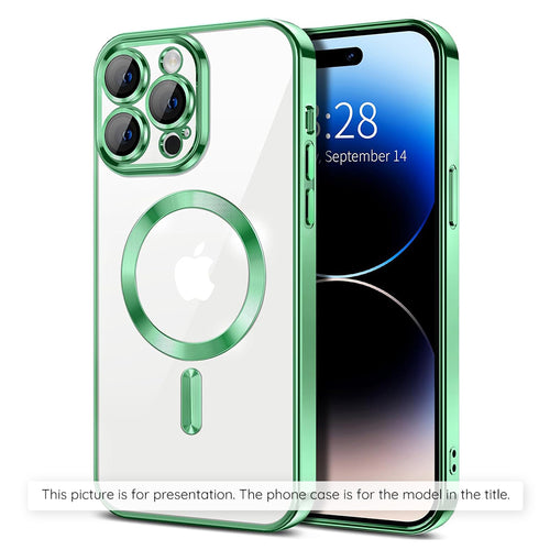 Husă pentru iPhone 17 Pro / iPhone 18 Pro, Techsuit Luxury Crystal MagSafe, Verde deschis