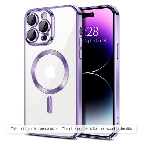 Husă pentru iPhone 17 Pro / iPhone 18 Pro, Techsuit Luxury Crystal MagSafe, Mov