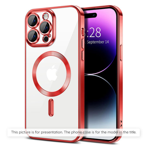 Husă pentru iPhone 17 Pro / iPhone 18 Pro, Techsuit Luxury Crystal MagSafe, Roșie