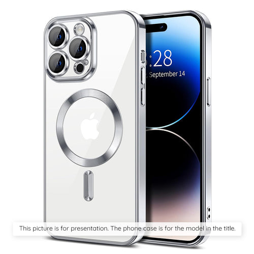 Husă pentru iPhone 17 Pro / iPhone 18 Pro, Techsuit Luxury Crystal MagSafe, Argintie