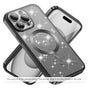 Husă pentru iPhone 17 Pro Max / iPhone 18 Pro Max, Techsuit Luxury Glitter MagSafe, Neagră