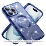 Husă pentru iPhone 17 Pro / iPhone 18 Pro, Techsuit Luxury Glitter MagSafe, Albastră