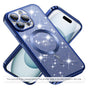 Husă pentru iPhone 17 Pro / iPhone 18 Pro, Techsuit Luxury Glitter MagSafe, Albastră