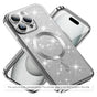 Husă pentru iPhone 17 Pro / iPhone 18 Pro, Techsuit Luxury Glitter MagSafe, Argintie