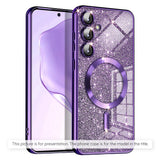 Husă pentru iPhone 17 Pro Max / iPhone 18 Pro Max, Techsuit Luxury Glitter MagSafe, Mov