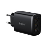 Incarcator retea Baseus Compact (CCXJ020101), Universal Compatibility, 3 x USB, 17W, 5V, negru