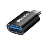 Adaptor Baseus Mini OTG Adapter Ingenuity Series (ZJJQ000001), Type-C to USB-A 3.1, Negru