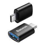 Adaptor Baseus Mini OTG Adapter Ingenuity Series (ZJJQ000001), Type-C to USB-A 3.1, Negru