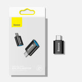 Adaptor Baseus Mini OTG Adapter Ingenuity Series (ZJJQ000001), Type-C to USB-A 3.1, Negru