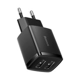 Incarcator retea Baseus (CCXJ010201), 2 x USB, 10.5W, 5V/ 2A, Polycarbonate, negru