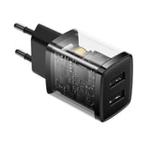 Incarcator retea Baseus (CCXJ010201), 2 x USB, 10.5W, 5V/ 2A, Polycarbonate, negru