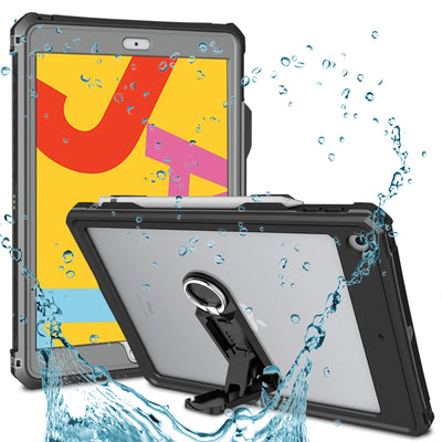 Husa tableta pentru iPad 8 10.2 (2020), ShellBox Waterproof IP68, negru