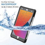 Husa tableta pentru iPad 8 10.2 (2020), ShellBox Waterproof IP68, negru