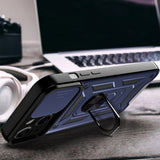 Husa pentru iPhone 14, Techsuit CamShield Series, albastru