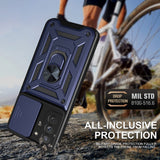 Husa pentru Samsung Galaxy S21 FE 5G, Techsuit CamShield Series, albastru