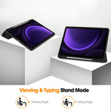 Husa tableta pentru Samsung Galaxy Tab S9 FE, Techsuit Flex Trifold (cu Pencil Holder), negru