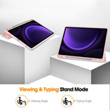 Husa tableta pentru Samsung Galaxy Tab S9, Techsuit Flex Trifold (cu Pencil Holder), gri