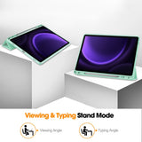 Husa tableta pentru Samsung Galaxy Tab S9, Techsuit Flex Trifold (cu Pencil Holder), verde deschis