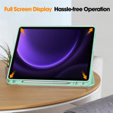 Husa tableta pentru Samsung Galaxy Tab S9, Techsuit Flex Trifold (cu Pencil Holder), verde deschis